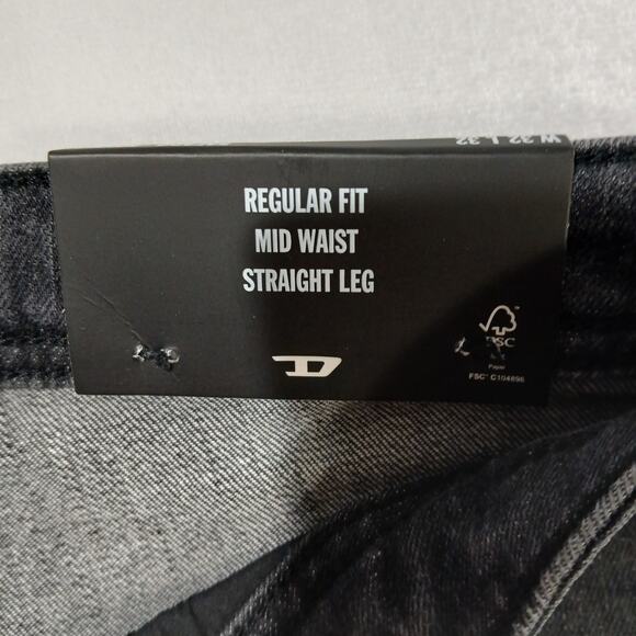 DIESEL Jeans Mens 32x32 Safado X Straight Black NWT RM063 Button Fly - Picture 7 of 16